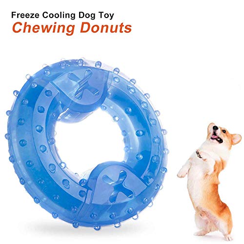 Juguete para Perro Mordedor De Congelación Masticar Donuts Dentición Bocadillo Juguete De Entrenamiento De Verano Congelado para Perros Cachorro
