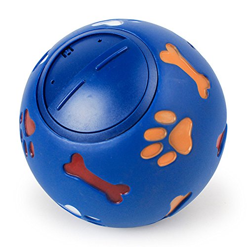 Juguete para perros Bola de goma Dispensador de masticación Fuga Bola de juego de alimentos Interactivo Mascota Dental Dentición Entrenamiento Juguete Azul Rojo 7.5cm / 2.95 '' 75mm Diámetro Azul