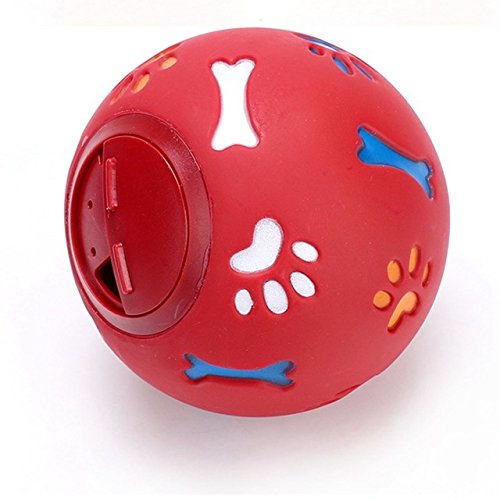 Juguete para perros Pelota de goma Dispensador de masticación Fuga de comida Juego de pelota Interactivo Mascota Dental Dentición Entrenamiento Juguete Azul Rojo 7.5cm / 2.95 '' 75mm Diámetro Rojo