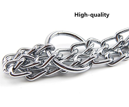 JWPC - Collar de Doble eslabón de Metal para Perros medianos y Grandes, para Paseo y adiestramiento,50cm