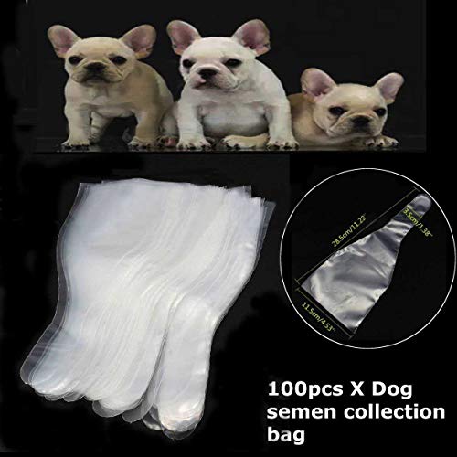 Kamenda 100 bolsas de colección de esperma canino, fundas de inseminación artificial para perros