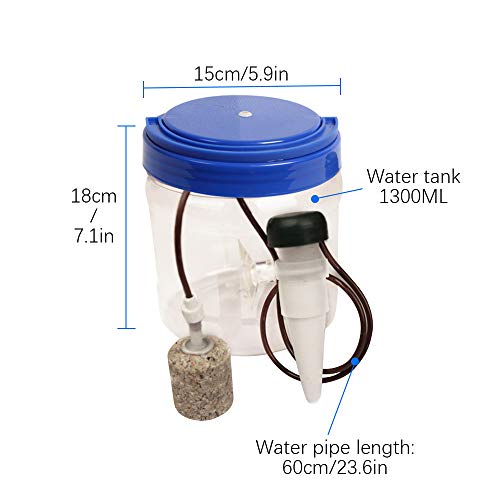 KEBY - Fuente de Agua para Reptiles, 1300 ml, simulada, Gotas de Agua, purificador de Agua para Agua Potable y Humedad