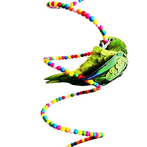 Keersi - Colorida escalera que gira para jaula de pájaro, loro, guacamayo, periquito, cacatúa, periquito, agapornis, Juguete para jaula