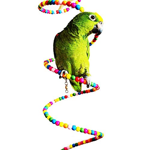 Keersi - Colorida escalera que gira para jaula de pájaro, loro, guacamayo, periquito, cacatúa, periquito, agapornis, Juguete para jaula