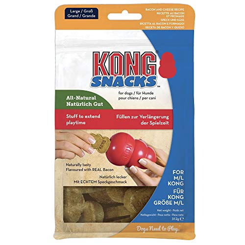 KONG - Snacks - Golosinas para Perros (Ideal para los Juguetes de Caucho Galletas de beicon y Queso - para Perros de Raza Grande