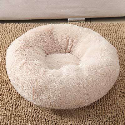 La Cama del Perro Sound Sleep Donut Dog Bed, pequeña Funda extraíble de Felpa Premium Calming Nest Bed 120cm Bolas de Masa de arroz