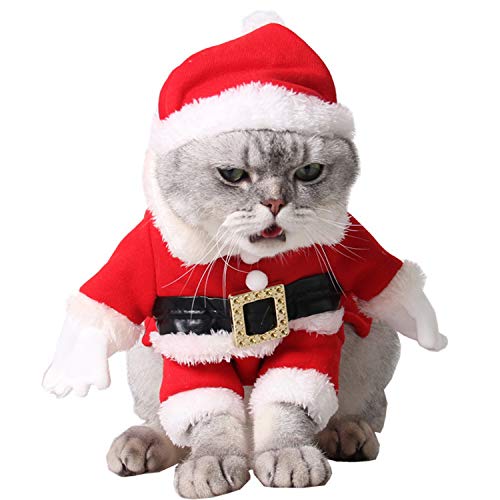 Legendog Ropa para Mascotas de Navidad Ropa Linda para Mascotas con Sombrero de Santa Claus