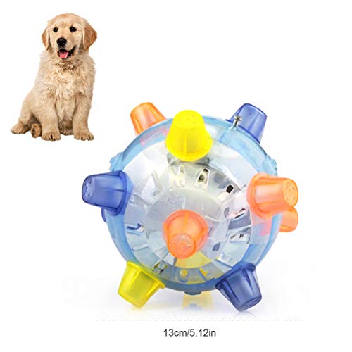 Leikance - Pelota de Salto con LED para Mascotas, Juguete de música Que rebota, Pelota de Baile para Perros y Gatos (Color al Azar)