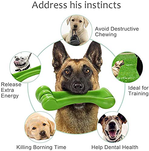 Lemcrvas Juguetes para Masticar Perros para masticadores agresivos,Juguetes para Perros con Sabor a Carne Natural,Juguetes interactivos duraderos para Huesos de Perros para Perros Grandes y medianos
