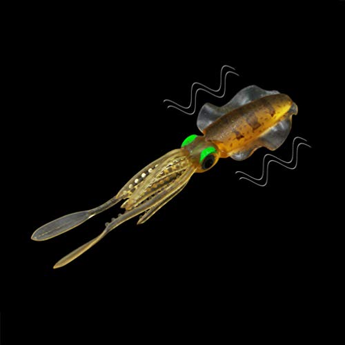 LIOOBO señuelos de Pesca señuelos Suaves flotantes Pulpo Luminoso Calamar Artificial señuelos de Pesca Cebo de Aguas Profundas 5 Piezas (6 5 cm)