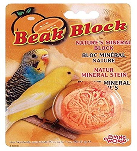 LIVING WORLD Bloque Mineral para Pájaros, con Sabor Naranja