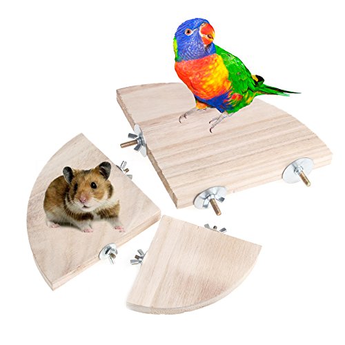 Logres 5.12 "Madera Mascota Parrot plataforma soporte accesorio de hámster de peluche rama perchas para jaula de pájaros