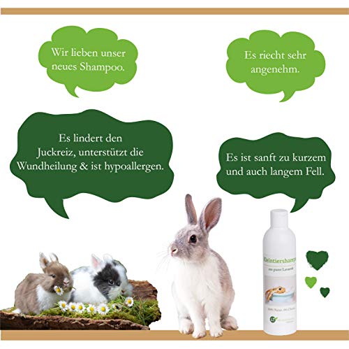 LT-Naturprodukte Champú para Conejos | Orgánico | Libre de químicos y jabones | Hipoalergénico | contra el picor | con Tierra de Lava marroquí Original | 250 ml | para pelos Cortos y Largos
