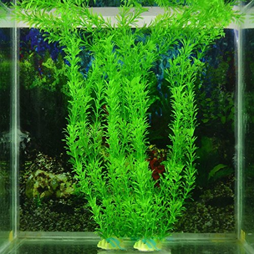 Luwu-Store Planta acuática Artificial de plástico, Color Verde, para decoración de peceras