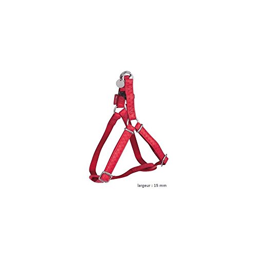MAC Zolux Leather - Arnés Ajustable para Perro (10 mm), Color Rojo