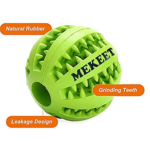 MEKEET Juguete de Goma Mascotas Squeeze Pet Ball Juguetes para morder para Perros Una Forma Divertida de Mantener Las encías sanas … (Green)