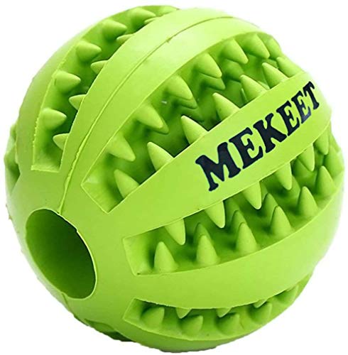 MEKEET Juguete de Goma Mascotas Squeeze Pet Ball Juguetes para morder para Perros Una Forma Divertida de Mantener Las encías sanas … (Green)