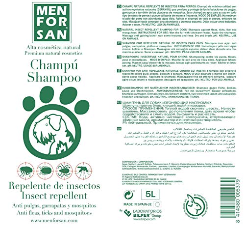 MENFORSAN Champú repelente Insectos con citronela Perros - 5 Litros