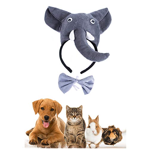 Morbuy Interesante Diadema Disfraz Perro, Cosplay Traje para Perro Gato Cachorro Mascotas Halloween Navidad (Elefante)