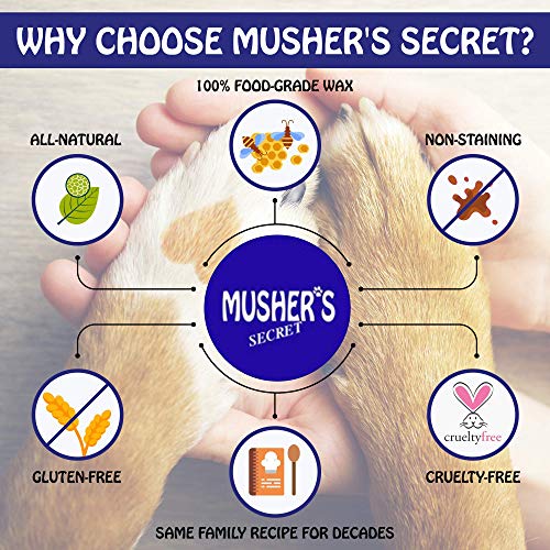 Musher's Secret Paw Protector Wax. Balsamo Perro Hecho con 100 por Ciento De Ceras Naturales. Protectores Patas Perros y Protección pezuñas para Todas Las Estaciones. 454 Gramos