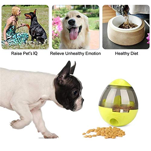 NA Interactive Dog Cat Food Treat Ball Bowl Toy Funny Pet Shaking Recipiente de Comida para Cachorros o Gatos, Juguete para Mascotas, Juguete de alimentación Lenta para Mascotas, E, en la Imagen