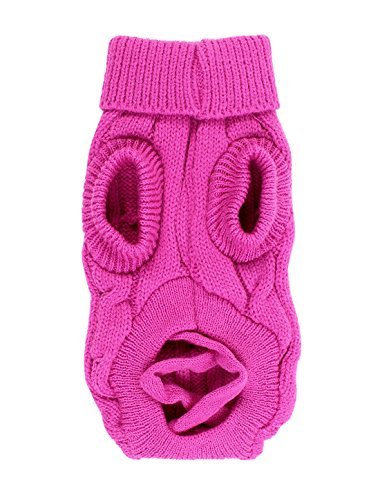 N/A Pet Chihuahua Twisted Knit Ribbed Cuff - Jersey para Mujer, Talla 8, Color Fucsia
