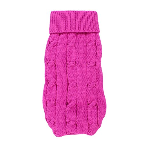 N/A Pet Chihuahua Twisted Knit Ribbed Cuff - Jersey para Mujer, Talla 8, Color Fucsia