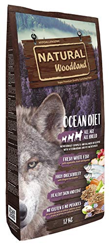 Natural Greatness Pienso Seco para Perros Receta Natural Woodland Ocean Diet. Super Premium. Todas Las Razas y Edades. Sin Gluten (12 Kg)