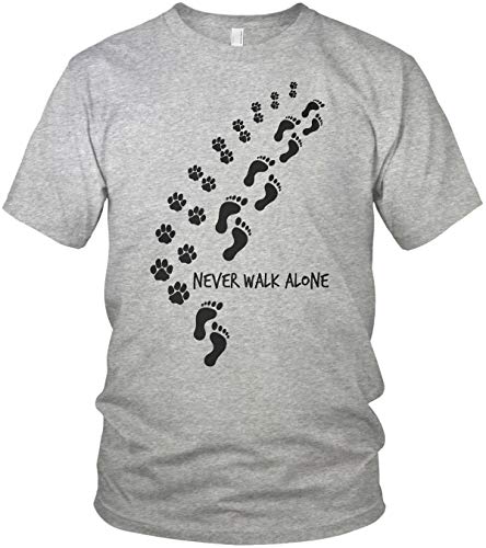 Never Walk Alone – Camiseta unisex para perros y perros gris XL