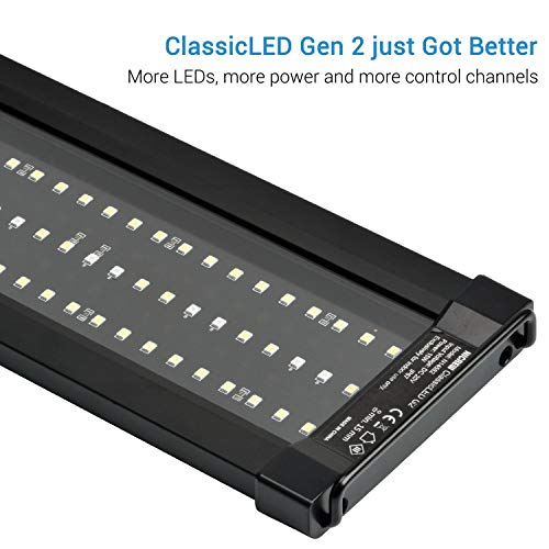 NICREW ClassicLED G2 Luz LED Acuario, Iluminación LED para Acuarios, Pantalla LED Acuario Lámpara de Planta para Pecera 30-43 cm, 11 W, 835 LM