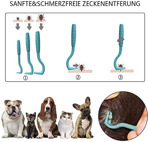 nobrand 3PCS / Pack Suministros para Mascotas Herramienta de eliminación de pulgas Peine para Mascotas para la extracción Segura de Perros, Caballos, Gatos, ovejas o Humanos