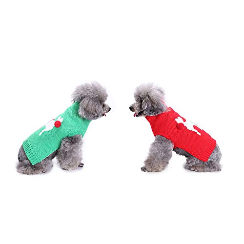 Oncpcare Chrismas Ropa para Mascotas Precioso Disfraz de Perro Brillante Ropa para Perro Lindo suéter para Cachorro a Rayas Milu Ciervos para Perros pequeños o Gatos