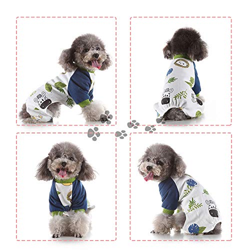 Oncpcare - Pijama para perro, 2 unidades, de algodón suave, ropa de noche para perro, acogedora y adorable, ropa para mascotas, pijama para perros cachorros y gatos