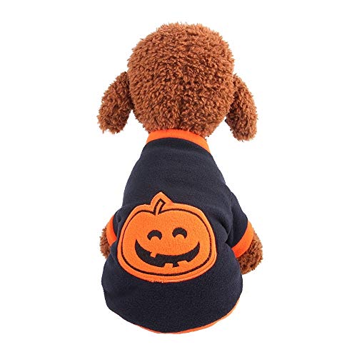 PANPAN Disfraz de calabaza para mascotas de Halloween, talla M (azul) suministros para gatos y perros (color azul).