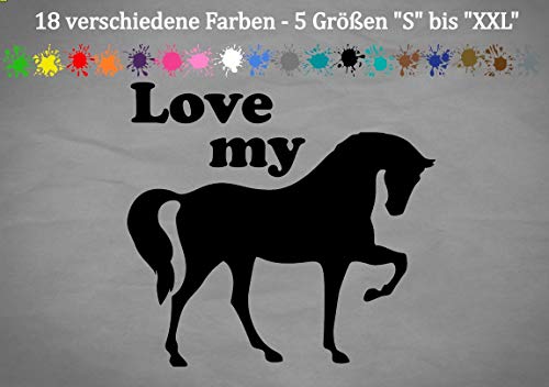 Pegatinas genéricas para Caballos Love My Horse Pegatinas Caballo Stute Hengst Pony 18 Colores en 5 tamaños, marrón, XL-26x24cm