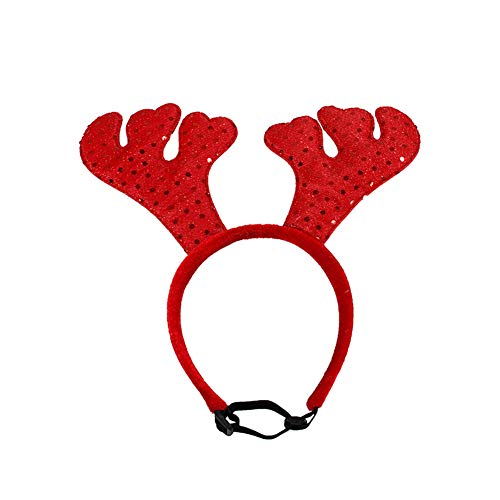Perro de Navidad del brillo del tocado, Año Nuevo Forma Moose Cuerno Rojo Accesorio de cabeza ajustable del partido de Cosplay Regalo de la asta diadema con los puntos de lentejuelas para la Navidad