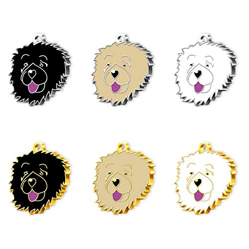 Pet Tag Art Chinese Lion Dog Etiqueta de Mascota Personalizada grabada, Etiqueta de Perro, Etiqueta de identificación de Mascota