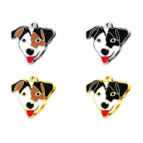 Pet Tag Art Jack Russell Terrier Etiqueta de Mascota Personalizada grabada, Etiqueta de Perro, Etiqueta de identificación de Mascota