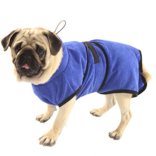 Petcomer Toalla de Baño Fibra Albornoces para Perros Gatos Lavable Pijamas de Secado Rápido Super Delgada Capa Absorbente de Mascota XL