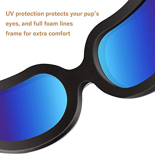 PETEMOO Gafas de Sol para Perro con protección UV, Resistentes al Viento, con Correa Ajustable