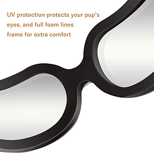 PETEMOO Gafas de Sol para Perro con protección UV, Resistentes al Viento, con Correa Ajustable