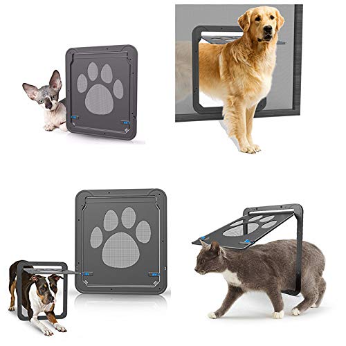 PETEMOO Puerta de Malla para Mascotas - Ventana de Mascotas con Puerta para Perros Puerta con Malla para Perros