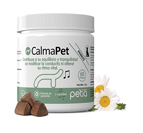 Petia Vet Health CALMAPET. (Complemento alimenticio para Perros y Gatos. 60 Chews. Sin Efectos Secundarios)