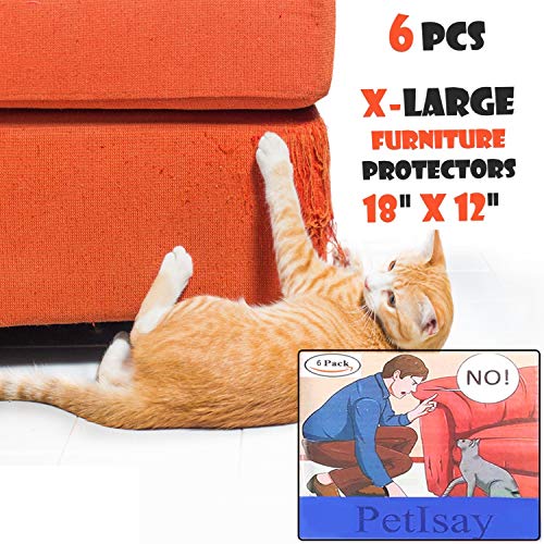 PetIsay XL Protectores antiarañazos para muebles (juego de 6), protege tus muebles de perro/gatos garras, almohadilla disuasoria para arañazos de gato, protector de sofá a prueba de gatos