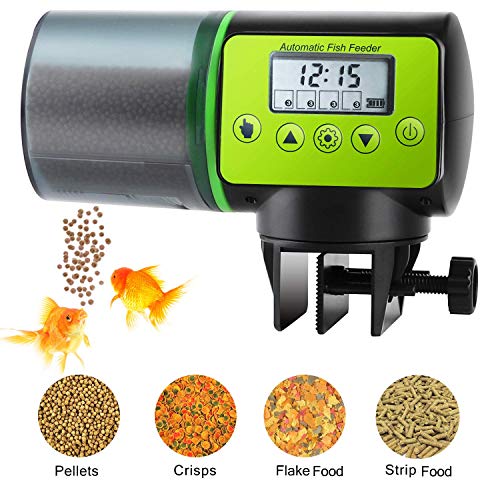 Podazz alimentador automático de peces para acuario, a prueba de humedad temporizador de tanque de acuario dispensador de alimentos para días festivos y fines de semana