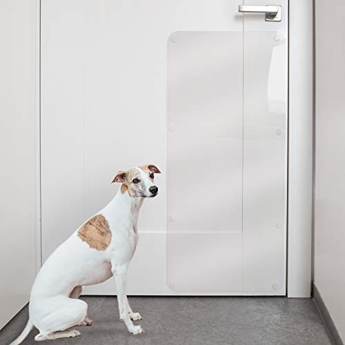 PROTECTO Protector de arañazos para puerta - Perro y gato anti garras - Escudo resistente de 35x15" (90 x 40 cm) para evitar que las mascotas se rayen muebles - Grande, duradero y transparente