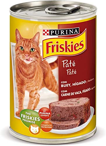 Purina Friskies Paté Pienso para Gato Adulto Buey y Higado 24 x 400 g