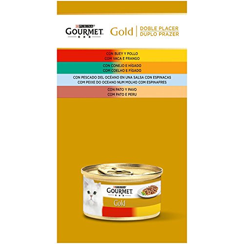 Purina Gourmet Gold Doble Placer comida para gatos Surtido sabores 8 x [12 x 85 g]