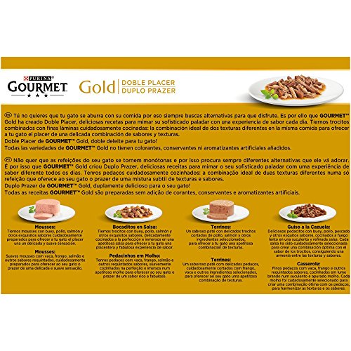 Purina Gourmet Gold Doble Placer comida para gatos Surtido sabores 8 x [12 x 85 g]