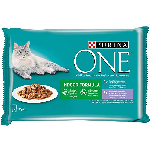 Purina ONE  comida húmeda para gato Indoor filetes en salsa 12 x [4 x 85 g]
